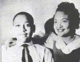 Emmett Till and his mother, Mrs. Mamie Bradley, 1954.