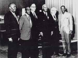 Oliver with union officials.  He is the second from the left, A. Philip Randolph is third from the right